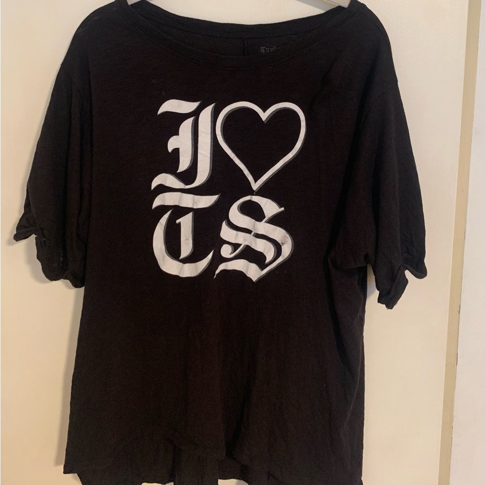 Taylor Swift Rep Reputation Tour I heart TS large flowy black shirt